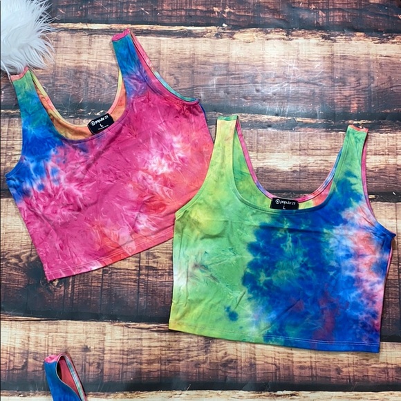 << Tie Dye Crop Top Tank - Tye Dye Shirt >> - Picture 5 of 5
